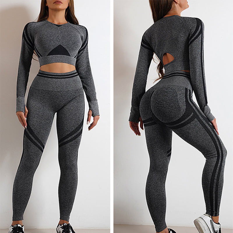 Seamless Yoga Set — Leggings & Long Sleeve Top