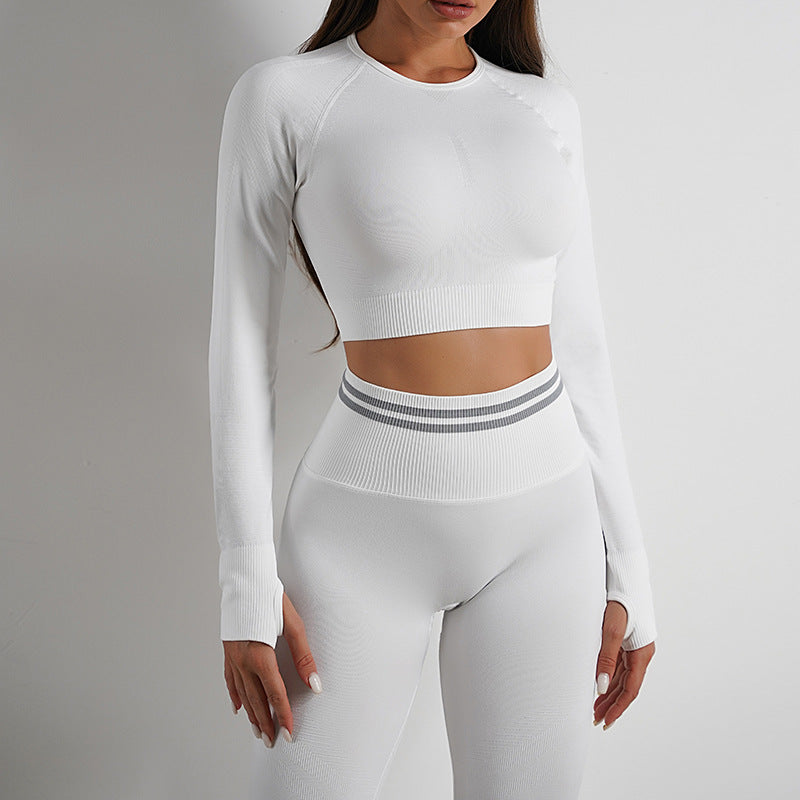 Seamless Yoga Set — Leggings & Long Sleeve Top