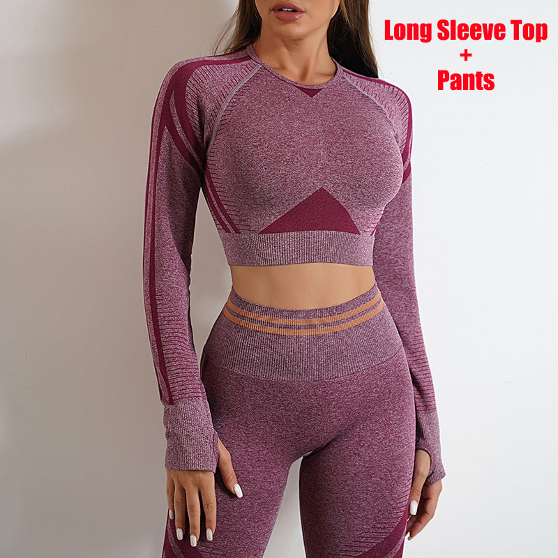 Seamless Yoga Set — Leggings & Long Sleeve Top