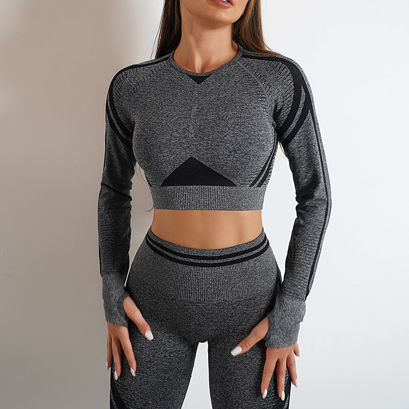 Seamless Yoga Set — Leggings & Long Sleeve Top