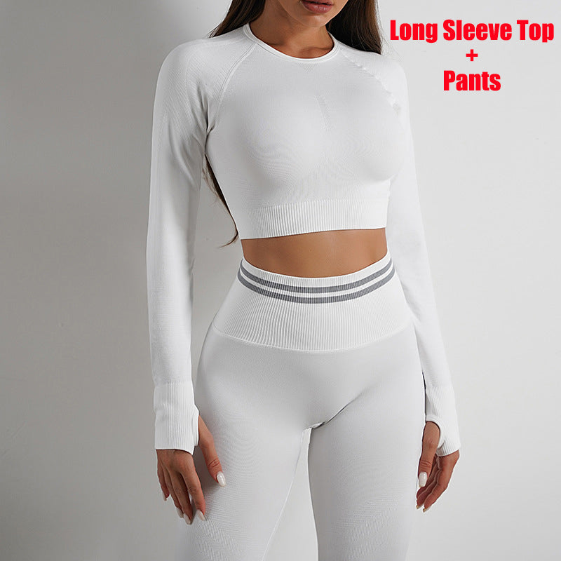 Seamless Yoga Set — Leggings & Long Sleeve Top