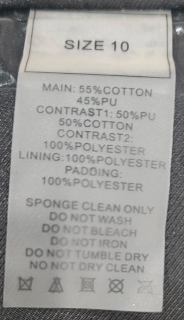 Size and care label - Size 10